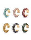 2020 New Arrival Multicolor CZ kryształowa nausznica wieżowych w kształcie litery C klipsy do uszu nie przebite kolczyk na chrzą