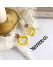 Koreański moda kobiety akcesoria lato słodki piękny żółty cukierek Tassel geometria dynda kolczyki dla dziewczyny słodkie biżute