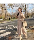 SMTHMA 2020 new arrival winter Runway potargane sexy V-neck kobiety sweter dwuczęściowy zestaw + plisowana spódnica z rozciągliw
