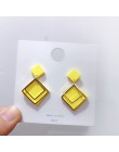 Koreański moda kobiety akcesoria lato słodki piękny żółty cukierek Tassel geometria dynda kolczyki dla dziewczyny słodkie biżute