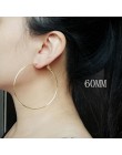 80mm Super duże kolczyki koła okrągłe kolczyki kobiece złoto srebro duże koło Creole kolczyki Huggies osobowość biżuteria