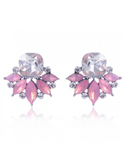 LUBOV piękne wielokolorowe kryształowe kolczyki sztyfty z kwiatem Rhinestone kolorowe kryształowe piercing kolczyki kobiety Chri