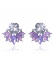 LUBOV piękne wielokolorowe kryształowe kolczyki sztyfty z kwiatem Rhinestone kolorowe kryształowe piercing kolczyki kobiety Chri