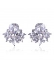 LUBOV piękne wielokolorowe kryształowe kolczyki sztyfty z kwiatem Rhinestone kolorowe kryształowe piercing kolczyki kobiety Chri