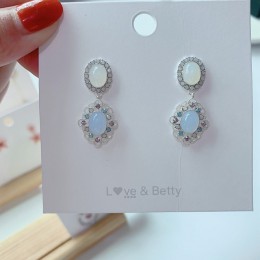 MENGJIQIAO 2019 nowy koreański Micro Pave cyrkon serce koło asymetryczne kolczyki dla kobiet Dliecate Boucle D'oreille ucha biżu