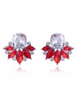 LUBOV piękne wielokolorowe kryształowe kolczyki sztyfty z kwiatem Rhinestone kolorowe kryształowe piercing kolczyki kobiety Chri