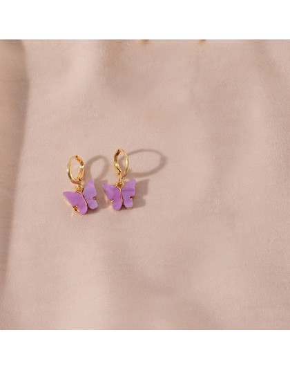 Śliczne kolczyki motylkowe dla kobiet kolczyki w stylu Street Drop kolczyki koreańskie moda Dangle kolczyki biżuteria prezenty O