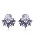 LUBOV piękne wielokolorowe kryształowe kolczyki sztyfty z kwiatem Rhinestone kolorowe kryształowe piercing kolczyki kobiety Chri