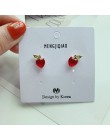 MENGJIQIAO 2019 nowy koreański Micro Pave cyrkon serce koło asymetryczne kolczyki dla kobiet Dliecate Boucle D'oreille ucha biżu