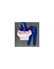 Dres 2 szt. Zestaw damski bluzy krótki top bluza + spodnie z bocznym paskiem z kapturem 2 szt. Zestawy damskie odzież duże rozmi