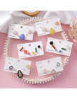 Nowe mody kobiety japonia koreańskie słodycze kolor geometryczny nieregularny glazura 6 sztuk/zestaw kolczyki Sweety Pendientes 