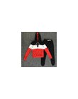 Dres 2 szt. Zestaw damski bluzy krótki top bluza + spodnie z bocznym paskiem z kapturem 2 szt. Zestawy damskie odzież duże rozmi