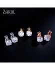 ZAKOL cyrkonia klip kolczyki dla kobiet moda biżuteria kryształ kolczyki kobiet Wedding Party prezent najwyższej jakości FSEP526