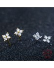 Śliczne biżuteria delikatna dziewczyna kobiety Ear Stud Tiny cz kwiat delikatny 925 Sterling Silver mały cz stud minimalistyczny