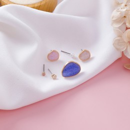 Nowe mody kobiety japonia koreańskie słodycze kolor geometryczny nieregularny glazura 6 sztuk/zestaw kolczyki Sweety Pendientes 