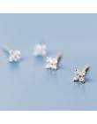 Śliczne biżuteria delikatna dziewczyna kobiety Ear Stud Tiny cz kwiat delikatny 925 Sterling Silver mały cz stud minimalistyczny