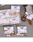 FAMSHIN Tassel akrylowe kolczyki dla kobiet czeski kolczyki zestaw duży geometryczny kolczyk 2019 Brincos kobieta DIY biżuteria