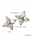 Śliczne biżuteria delikatna dziewczyna kobiety Ear Stud Tiny cz kwiat delikatny 925 Sterling Silver mały cz stud minimalistyczny