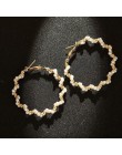 Trendy Crystal Pearl okrągły wisiorek stadniny kolczyki dla kobiet moda perłowe koraliki oświadczenie biżuteria kolczyki ślubne 