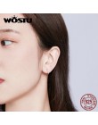 WOSTU 925 srebro klasyczne okrągłe srebrne kolczyki koła autentyczne przezroczysta cyrkonia kolczyki dla kobiet moda biżuteria C
