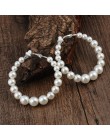 Trendy Crystal Pearl okrągły wisiorek stadniny kolczyki dla kobiet moda perłowe koraliki oświadczenie biżuteria kolczyki ślubne 