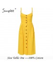 Simplee elegancki guzik kobiety sukienka z kieszenią kropki żółta bawełniana sukienka midi letnia casual kobieta plus rozmiar la