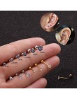 20G chrząstka ze stali nierdzewnej Piercing kolczyki Cz 3 Prong chrząstka Tragus Ear Stud kryształ cyrkon kolczyki Piercing biżu