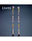 UMODE kolorowe Australia Rhinestone długie kryształowe kolczyki dla kobiet moda biżuteria Pendientes Mujer świąteczne prezenty U