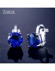 ZAKOL cyrkonia klip kolczyki dla kobiet moda biżuteria kryształ kolczyki kobiet Wedding Party prezent najwyższej jakości FSEP526