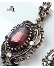 YaYi biżuteria nowe czerwone szkło Rhinestone Dangle kryształowy kolczyk moda damska starożytne złoto kolor Gem kolczyki prezent
