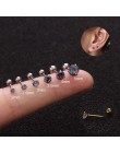20G chrząstka ze stali nierdzewnej Piercing kolczyki Cz 3 Prong chrząstka Tragus Ear Stud kryształ cyrkon kolczyki Piercing biżu