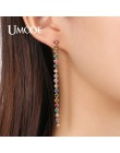 UMODE kolorowe Australia Rhinestone długie kryształowe kolczyki dla kobiet moda biżuteria Pendientes Mujer świąteczne prezenty U