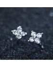 Śliczne biżuteria delikatna dziewczyna kobiety Ear Stud Tiny cz kwiat delikatny 925 Sterling Silver mały cz stud minimalistyczny
