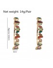 2019 F/W New Arrival złoty kolor wielokolorowy bagietka wyraziste z kryształkami Hoop kolczyki dla kobiet pudełko na przyjęcie p