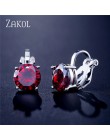 ZAKOL cyrkonia klip kolczyki dla kobiet moda biżuteria kryształ kolczyki kobiet Wedding Party prezent najwyższej jakości FSEP526