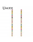 UMODE kolorowe Australia Rhinestone długie kryształowe kolczyki dla kobiet moda biżuteria Pendientes Mujer świąteczne prezenty U