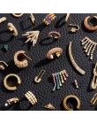 Nowy projekt długi betonowa CZ cyrkon nausznice kobiece ucho mankiet zestaw wieżowych w kształcie litery C Earcuffs kolczyk na c