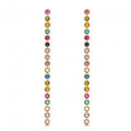 UMODE kolorowe Australia Rhinestone długie kryształowe kolczyki dla kobiet moda biżuteria Pendientes Mujer świąteczne prezenty U