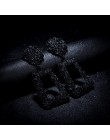 KMVEXO duże Vintage kolczyki dla kobiet złoty srebrny czarny wzór geometryczny oświadczenie kolczyk 2019 metalowe kolczyki wiszą