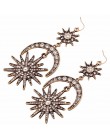 KMVEXO duże luksusowe słońce księżyc gwiazdy spadek kolczyki Rhinestone Punk kolczyki dla kobiet biżuteria złoty Boho Vintage kr