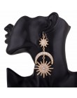 KMVEXO duże luksusowe słońce księżyc gwiazdy spadek kolczyki Rhinestone Punk kolczyki dla kobiet biżuteria złoty Boho Vintage kr