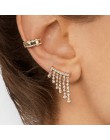 Nowy projekt długi betonowa CZ cyrkon nausznice kobiece ucho mankiet zestaw wieżowych w kształcie litery C Earcuffs kolczyk na c