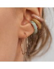 Nowy projekt długi betonowa CZ cyrkon nausznice kobiece ucho mankiet zestaw wieżowych w kształcie litery C Earcuffs kolczyk na c