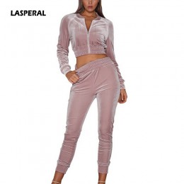 LASPERAL wiosna jesień zestawy dla kobiet odzież sportowa ciepły aksamit dres z kapturem 2 sztuk paskiem bluza Pant dresy Casual