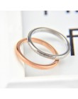 KNOCK wysokiej jakości moda proste peeling ze stali nierdzewnej damskie pierścienie 2 mm szerokość różowe złoto kolor palec prez