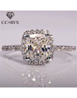 CC S925 srebro kolorowe pierścienie dla kobiet Bridal Wedding Anelli Trendy biżuteria zaręczyny biały złoty kolor Anillos CC595