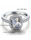 CC S925 srebro kolorowe pierścienie dla kobiet Bridal Wedding Anelli Trendy biżuteria zaręczyny biały złoty kolor Anillos CC595