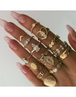 9 projekt Boho Vintage złota gwiazda Midi księżyc zestaw pierścieni dla kobiet Opal kryształ Midi Ring Finger 2019 kobiet czeski