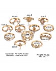 9 projekt Boho Vintage złota gwiazda Midi księżyc zestaw pierścieni dla kobiet Opal kryształ Midi Ring Finger 2019 kobiet czeski