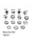 9 projekt Boho Vintage złota gwiazda Midi księżyc zestaw pierścieni dla kobiet Opal kryształ Midi Ring Finger 2019 kobiet czeski
